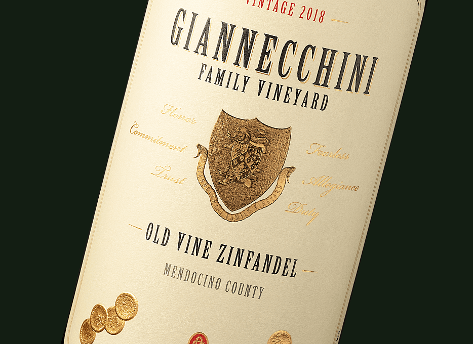 Detail of the Giannecchini wine label
