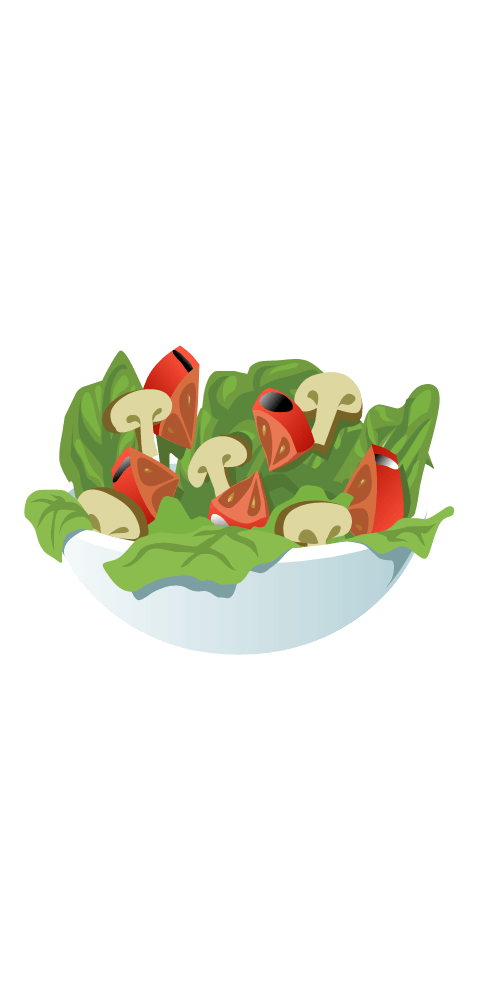 A graphic representation of a salad by Rosey Cooks